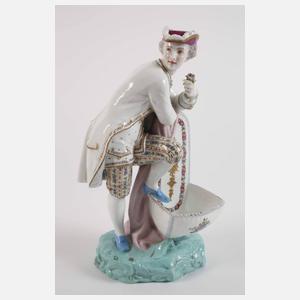 Edeldame und Rosenkavalier mit Blumenschale