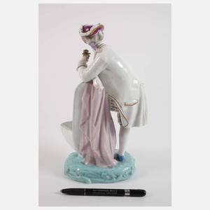 Edeldame und Rosenkavalier mit Blumenschale