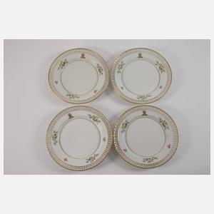 KPM Berlin vier Durchbruchteller Hausmalerei