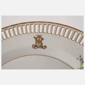 KPM Berlin vier Durchbruchteller Hausmalerei