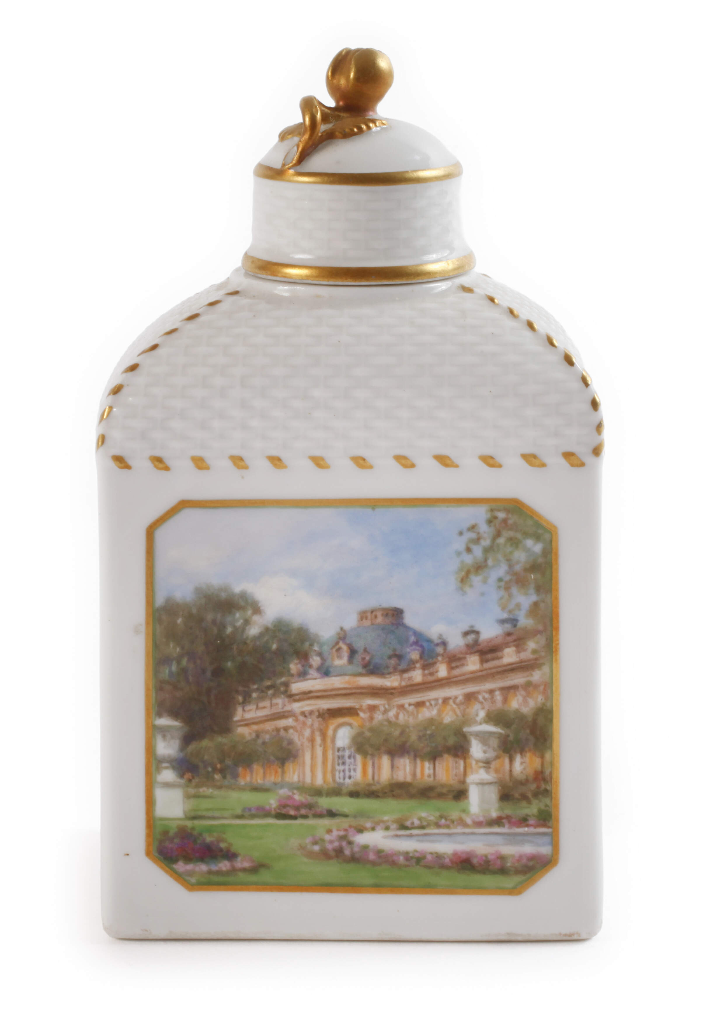 KPM Berlin Teedose Ansicht Schloss Sanssouci