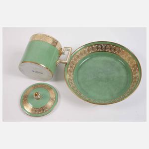 Meissen prunkvolle Deckeltasse Marcolinizeit