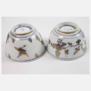 Meissen Paar frühe Koppchen Blau-/Goldmalerei