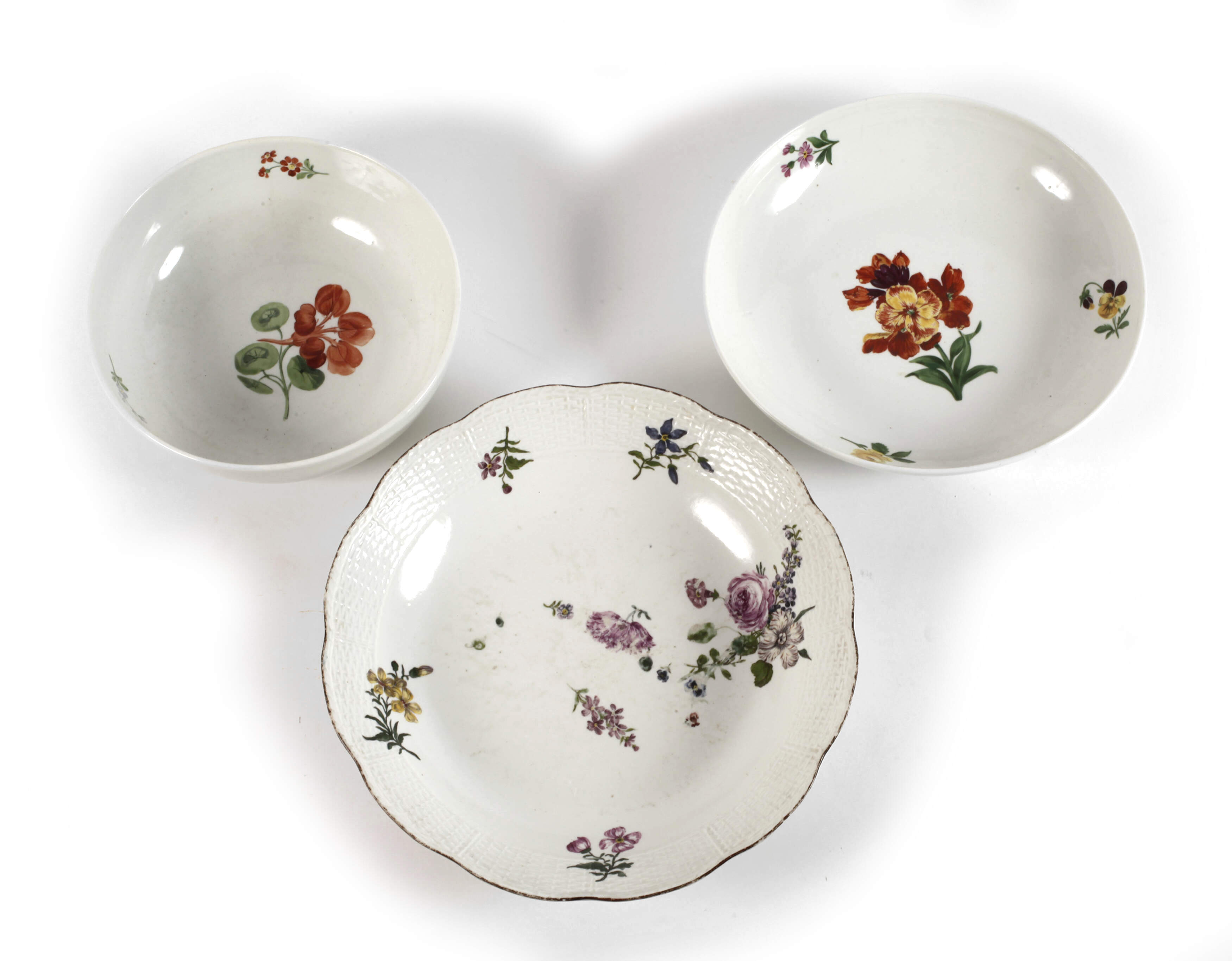 Meissen Konvolut Schalen Blumenmalerei