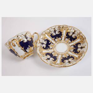 Meissen Prunktasse Akanthusblattrelief