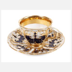 Meissen Prunktasse Akanthusblattrelief