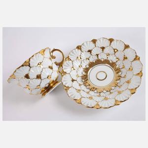 Meissen Prunktasse Muschelrelief