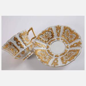 Meissen Prunktasse Rocaillerelief