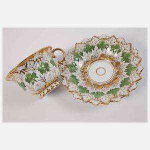 Meissen Prunktasse Weinlaubrelief