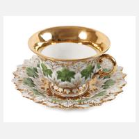Meissen Prunktasse Weinlaubrelief111
