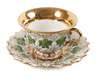 Meissen Prunktasse Weinlaubrelief