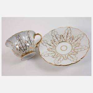 Meissen Prunktasse Blattrelief