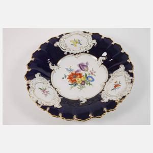 Meissen Prunkschale "Blumenbukett/Blaufond"