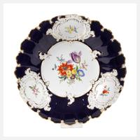 Meissen Prunkschale "Blumenbukett/Blaufond"111