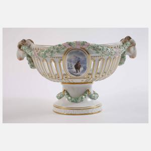 Meissen prunkvoller "Korb mit Widder-Köpfen"