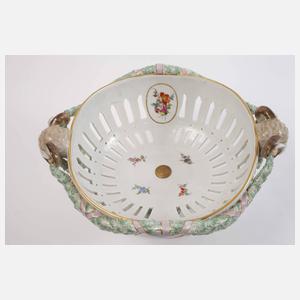 Meissen prunkvoller "Korb mit Widder-Köpfen"