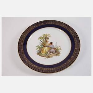 Meissen Zierteller Figurenmalerei und Blaufond