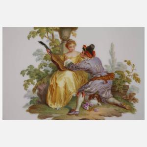 Meissen Zierteller Figurenmalerei und Blaufond
