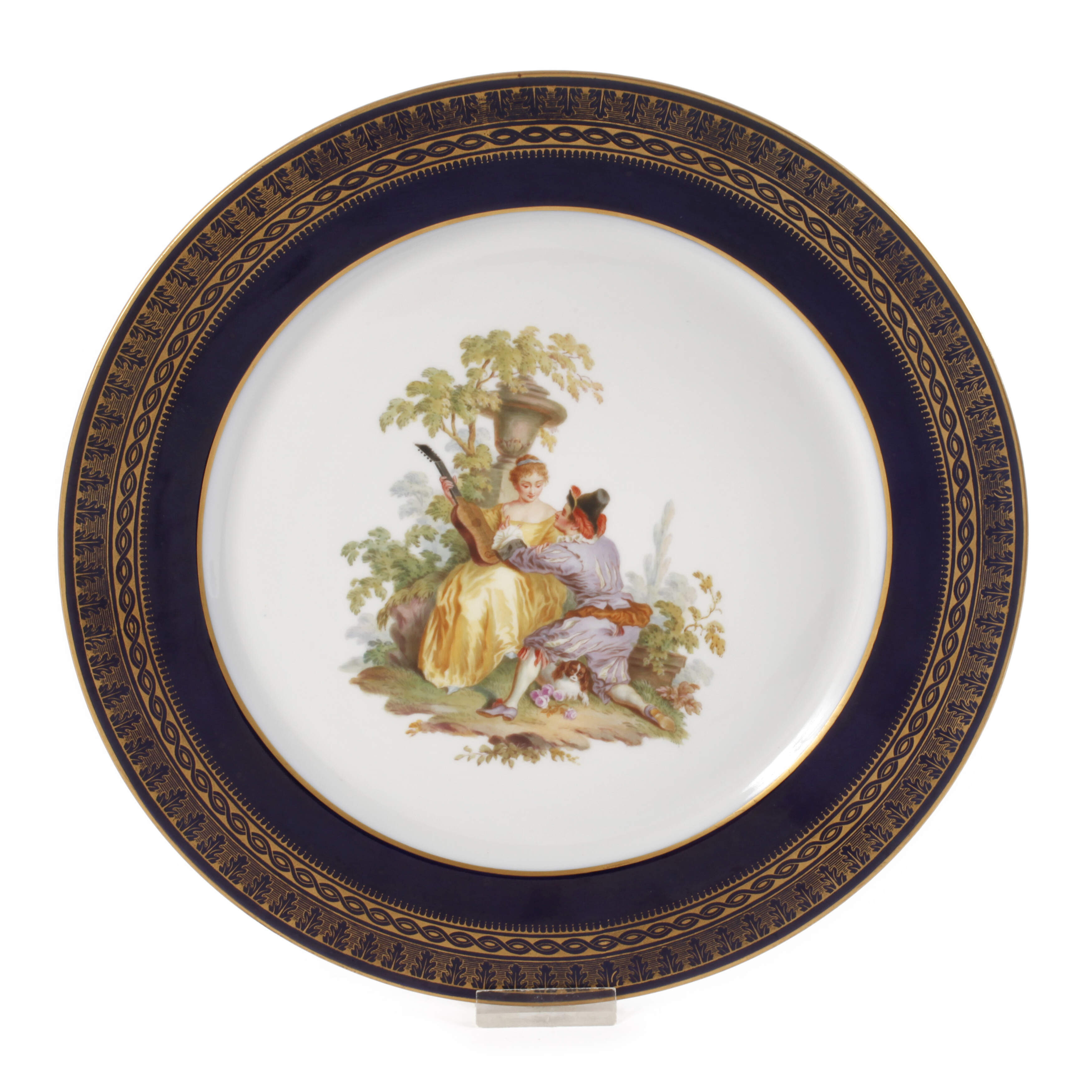 Meissen Zierteller Figurenmalerei und Blaufond