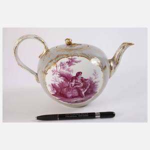 Meissen Teekanne Figurenmalerei