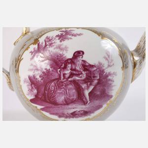 Meissen Teekanne Figurenmalerei