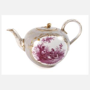 Meissen Teekanne Figurenmalerei