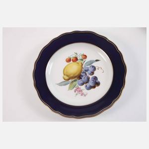Meissen Paar Obstteller mit Blaufond