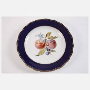 Meissen Paar Obstteller mit Blaufond