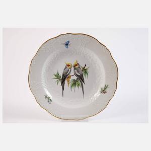 Meissen sechs Speiseteller Vogelmalerei