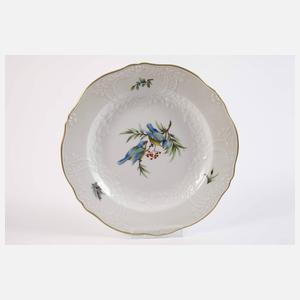 Meissen sechs Speiseteller Vogelmalerei