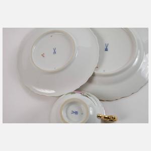 Meissen Kaffeegedeck "Rote Rose"