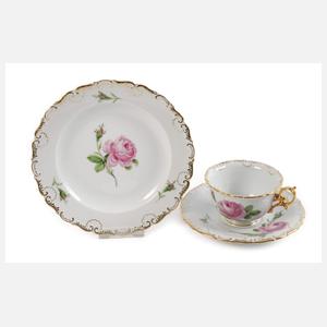 Meissen Kaffeegedeck "Rote Rose"