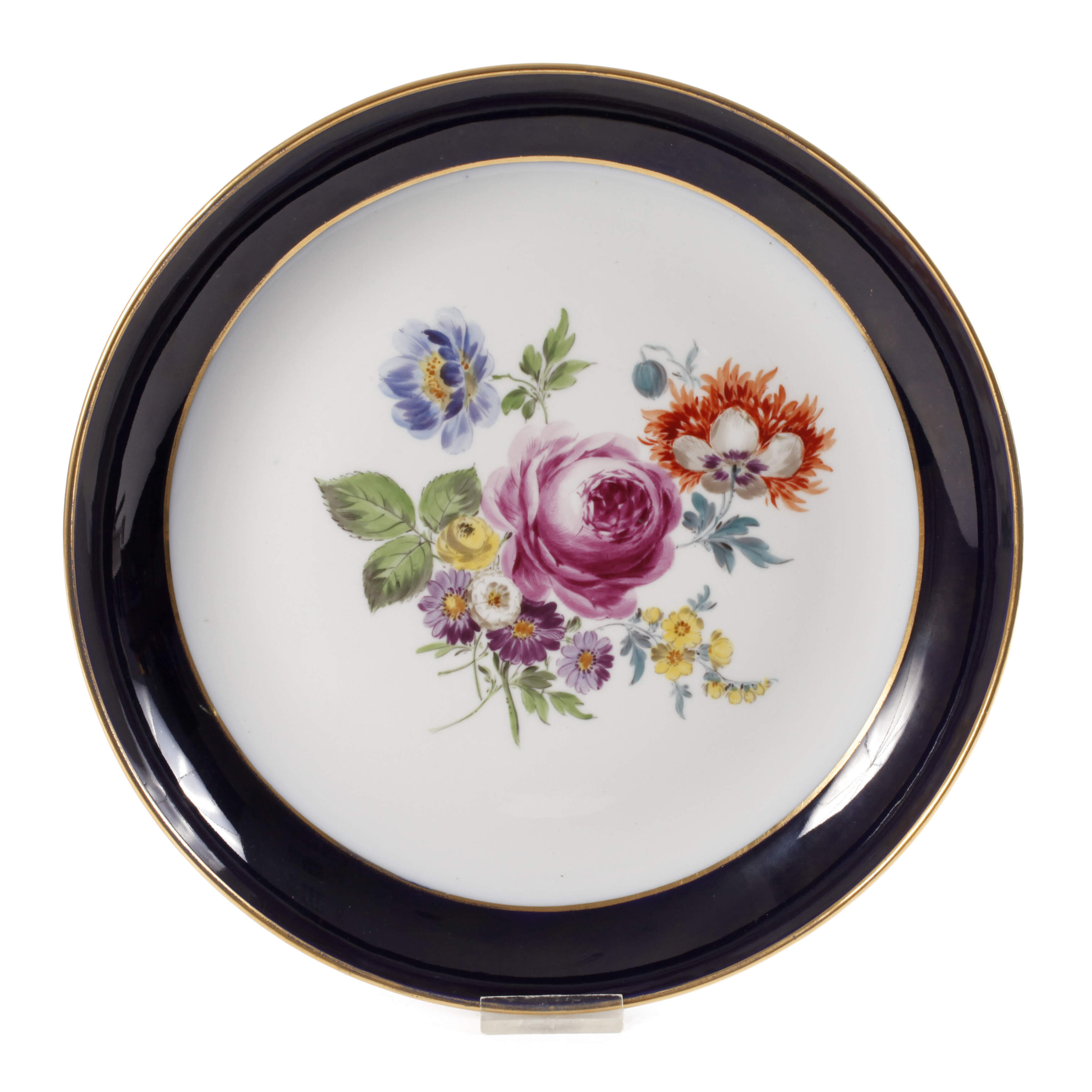 Meissen Schale "Blumenbukett" mit Blaufond