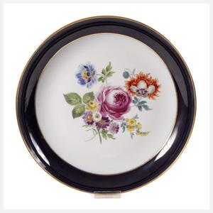 Meissen Schale "Blumenbukett" mit Blaufond