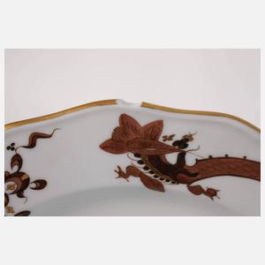 Meissen sechs Teller und Platte "Reicher Drache"