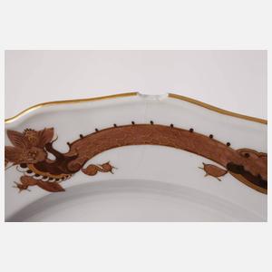 Meissen sechs Teller und Platte "Reicher Drache"