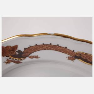 Meissen sechs Teller und Platte "Reicher Drache"