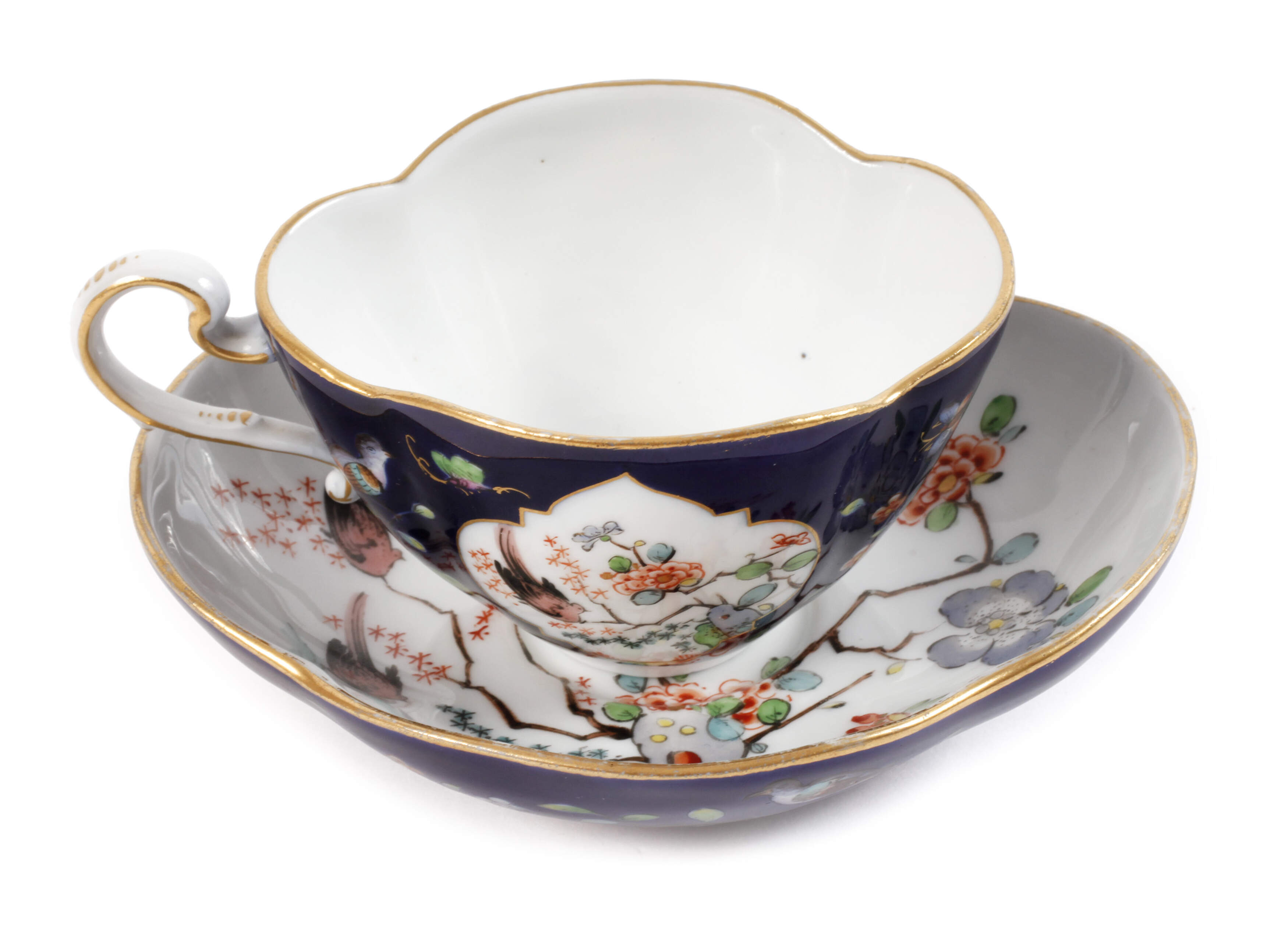 Meissen Vierpasstasse Indischmalerei