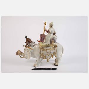 Meissen ”Perser auf Elefant mit Mohr”