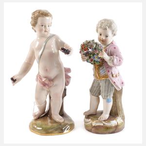 Meissen Gärtnerkind und Jahreszeitenfigur
