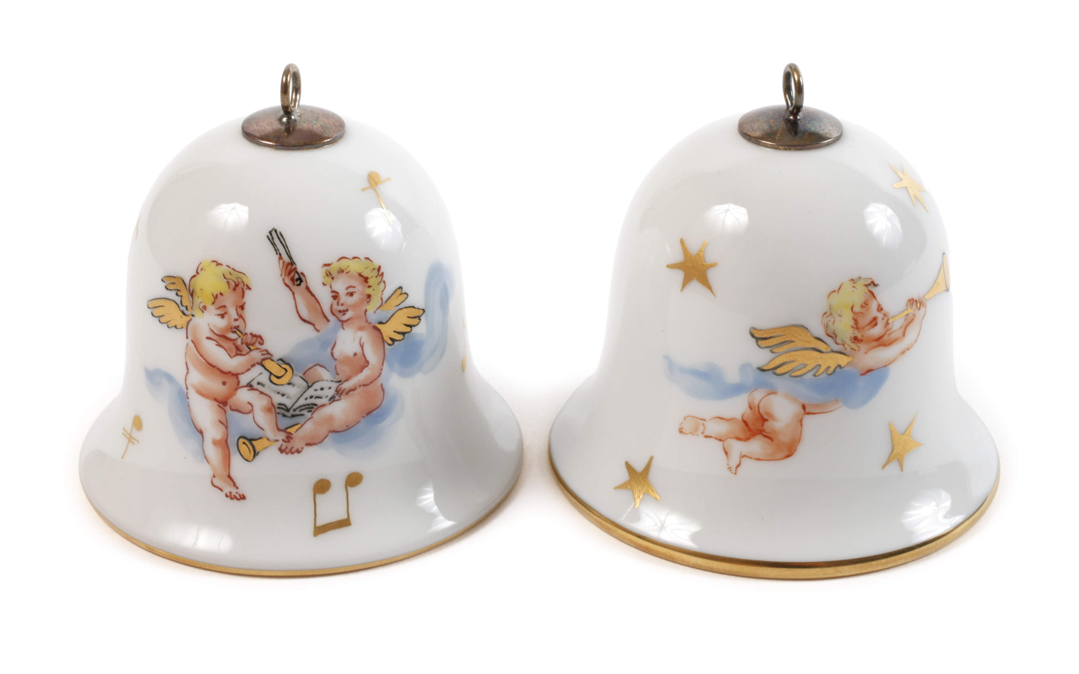 Meissen zwei kleine Glocken "Musizierende Engel"