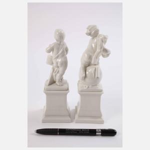 Nymphenburg Paar Putten mit "Bayerischem Wappen"