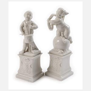 Nymphenburg Paar Putten mit "Bayerischem Wappen"