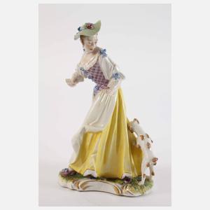 Nymphenburg „Dame mit zerrissenem Rock und Hund“