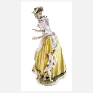 Nymphenburg „Dame mit zerrissenem Rock und Hund“