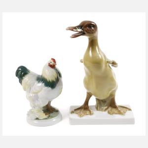 Rosenthal "Brahmaputra-Hahn" und "Ente (Protest)"