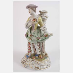 Volkstedt Leuchterpaar und Potschappel Gärtnerin