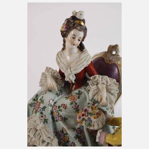 Volkstedt Rokokodame mit Diener