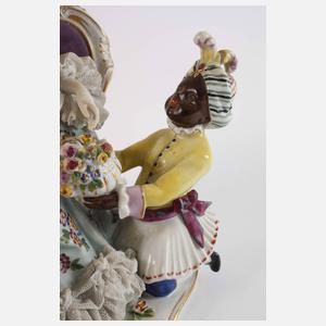 Volkstedt Rokokodame mit Diener