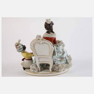 Volkstedt Rokokodame mit Diener